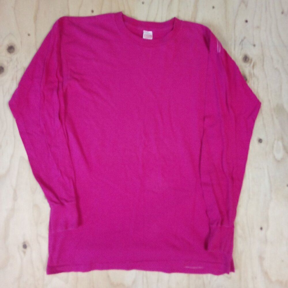 Vintage Healthknit Blank Long Sleeve T-Shirt Pink